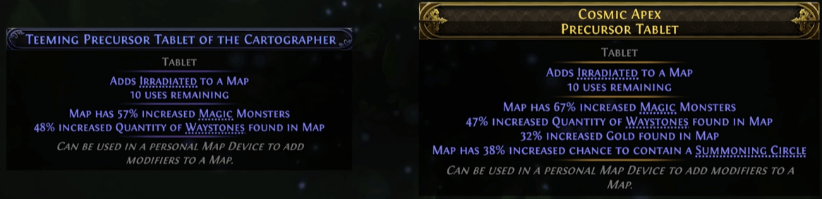 path of exile 2 tablet changes compare old and new